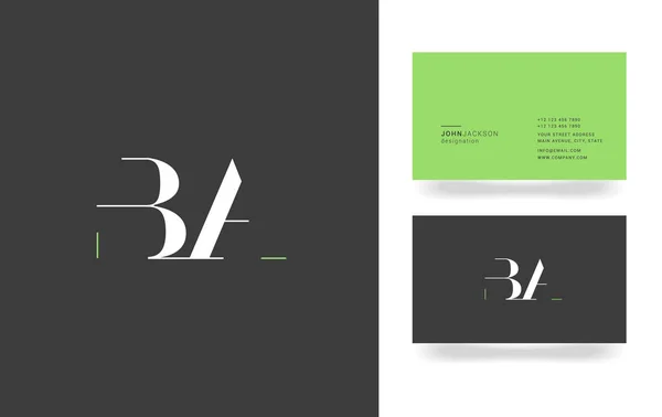 B & A logotipo da carta — Vetor de Stock