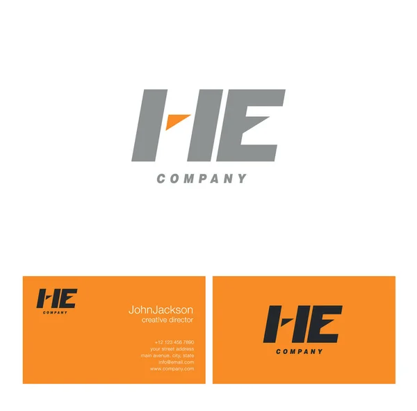 H & E Letter Logo — Stock Vector