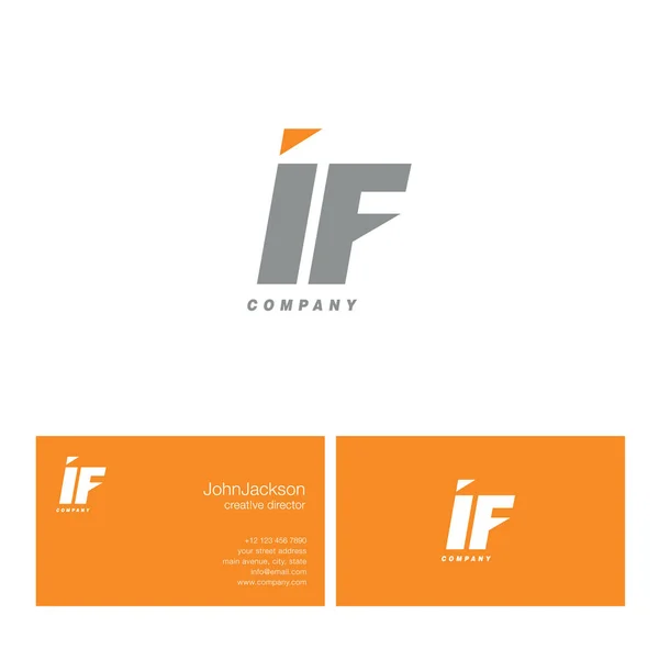 I & F Letter Logo — Stock Vector