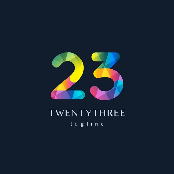 Двадцять три знак логотип — стоковий вектор