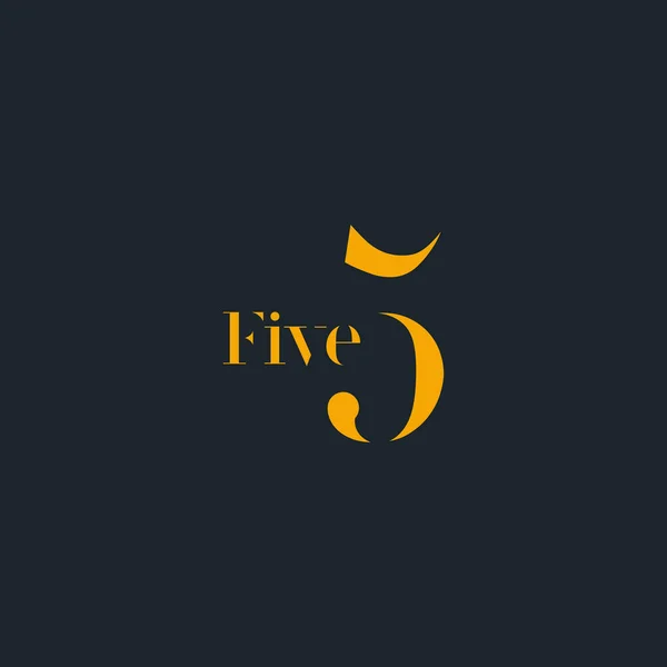 П'ять знак логотип — стоковий вектор