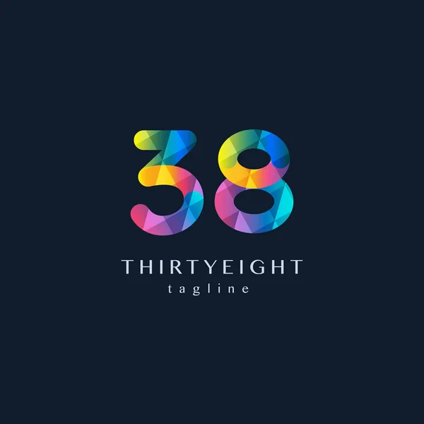Treinta y ocho signo Logo — Archivo Imágenes Vectoriales