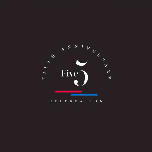 Icono del logotipo del quinto aniversario — Archivo Imágenes Vectoriales