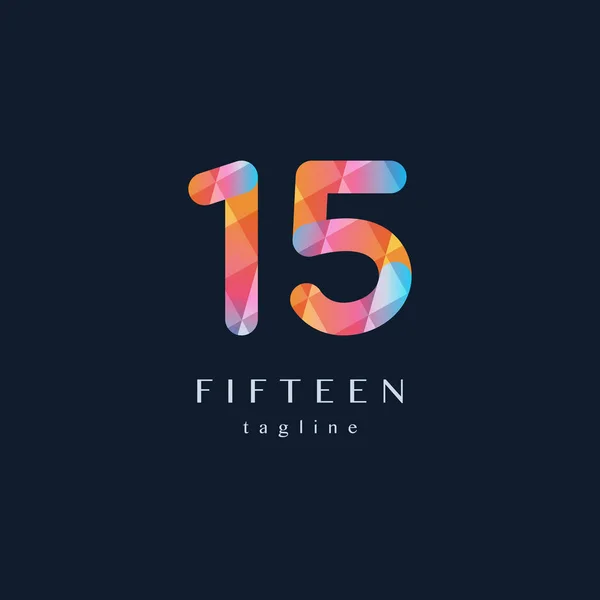 Fünfzehn Zeichen Logo — Stockvektor