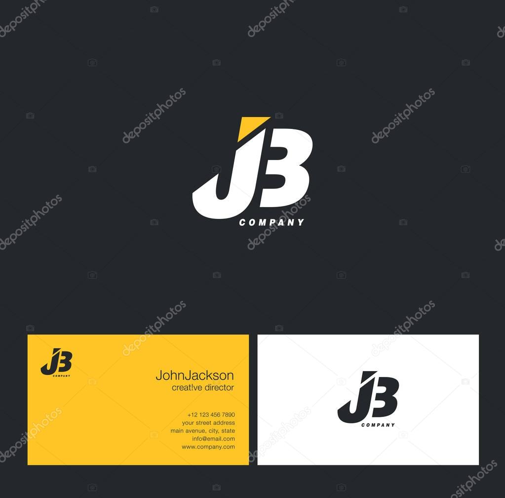 J & B Letter Logo, with Business Card Template Vector illustration