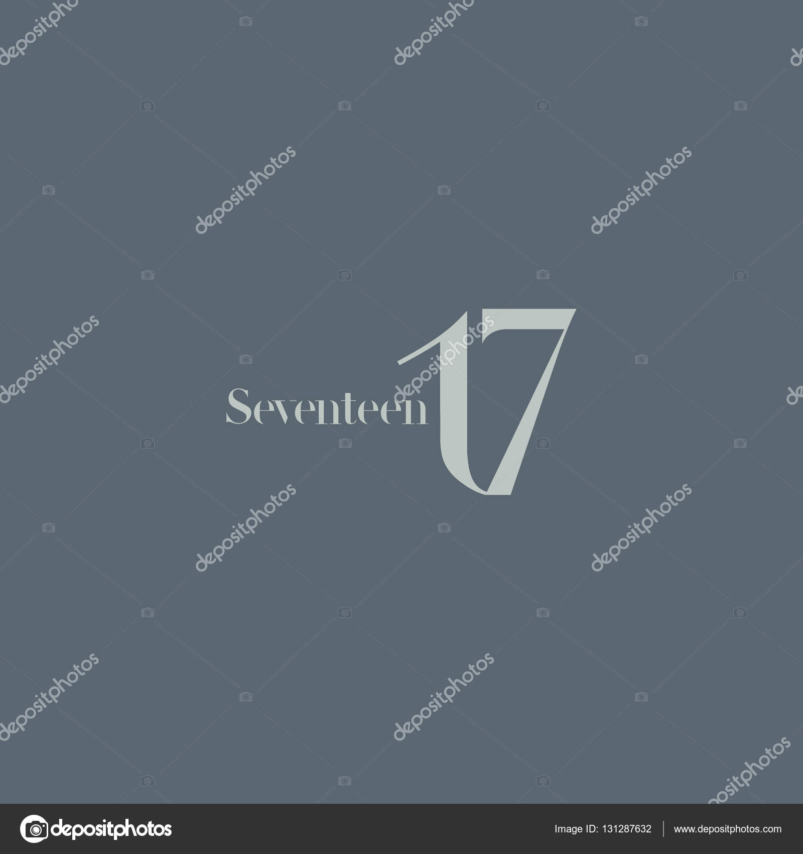 Seventeen Sign Logo Vector Image By C Brainbistro Vector Stock 131287632