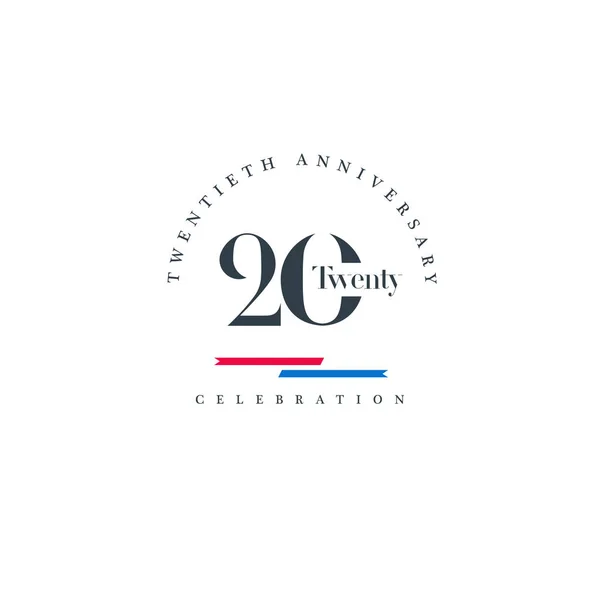 Twentieth Anniversary logo icon — Stock Vector