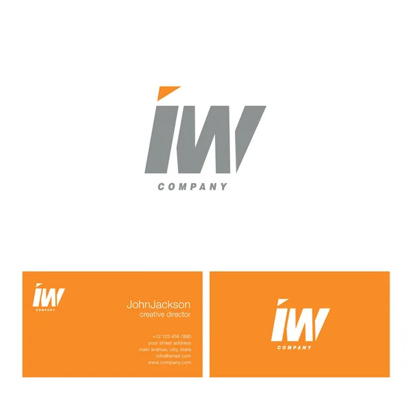 I & W Letter Logo — Stock Vector