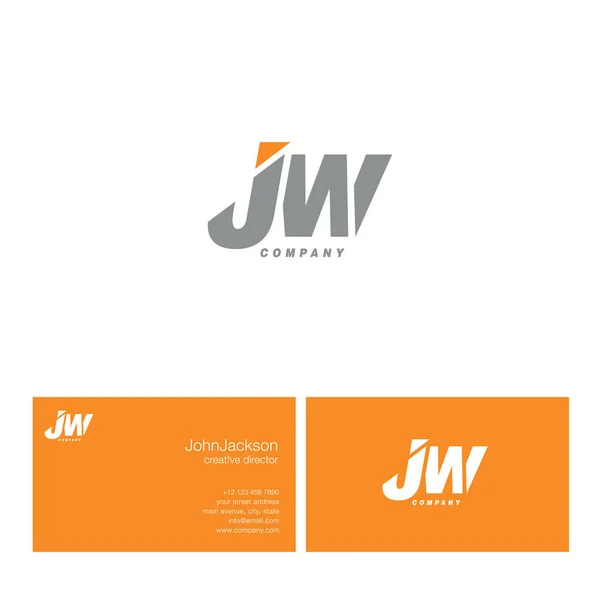 J ・ W 文字ロゴ — ストックベクタ