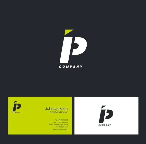 Ben ve P harfi Logo — Stok Vektör