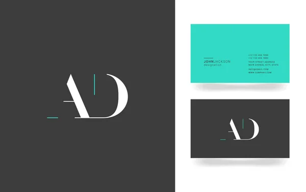 A & D logotipo da carta — Vetor de Stock