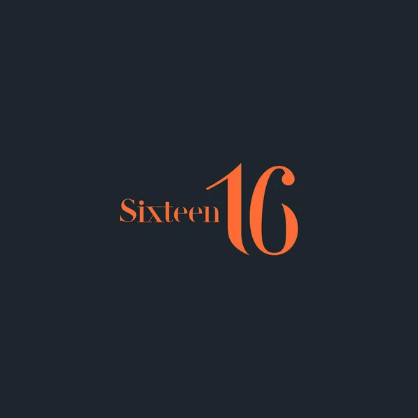 Логотип шестнадцати знаков — стоковый вектор
