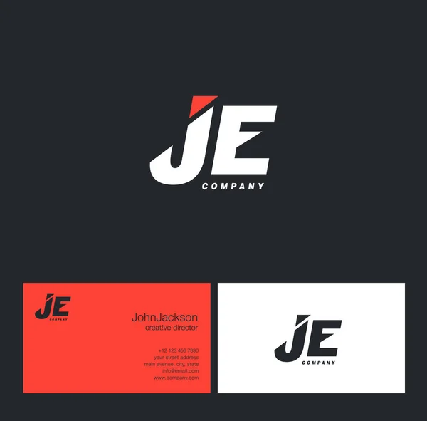 J & E Letter Logo — Stockvektor