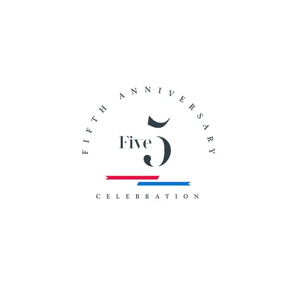 Піктограма логотипу п'ятої річниці — стоковий вектор
