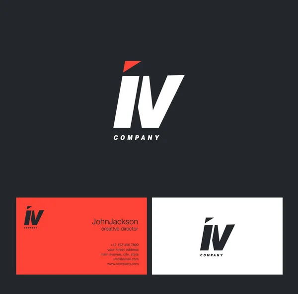 Logo lettre I & V — Image vectorielle