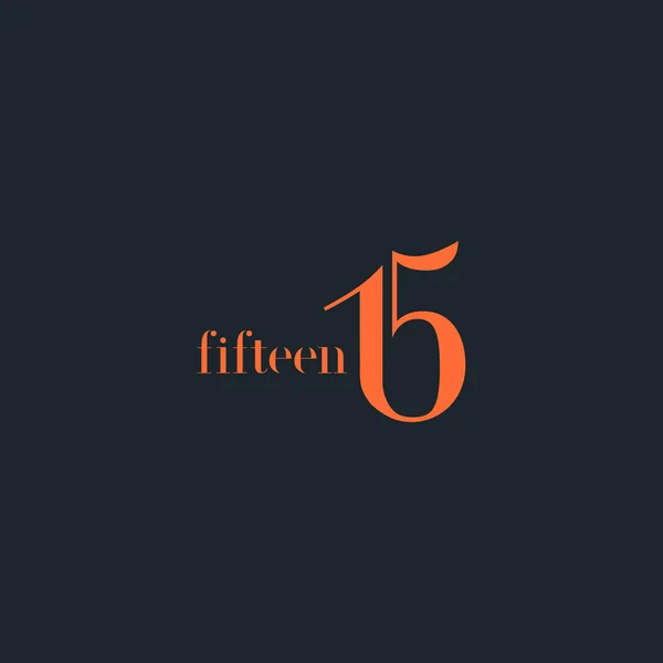 Vijftien teken Logo — Stockvector