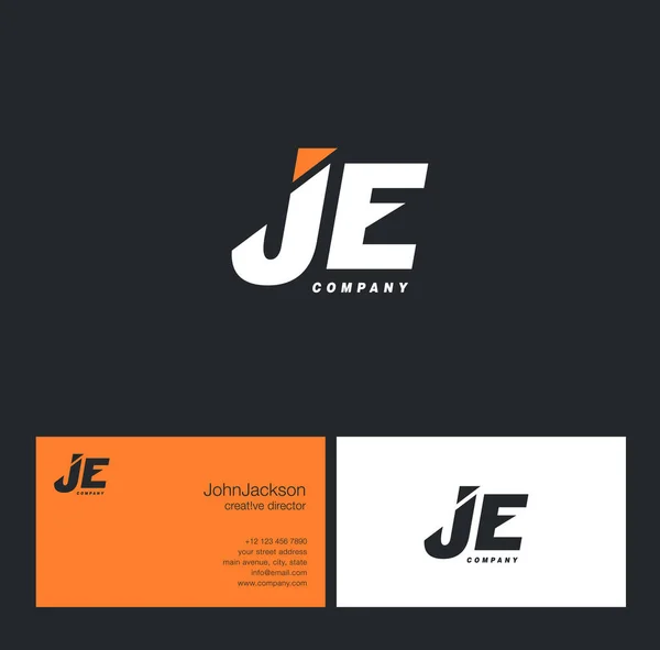 Logo lettera J & E — Vettoriale Stock