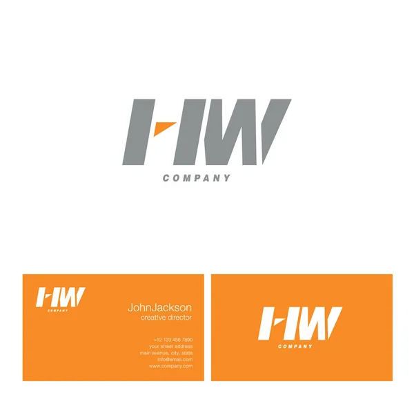 H & W 字母徽标 — 图库矢量图片
