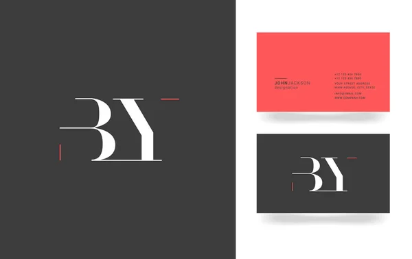 B & Y 字母标志 — 图库矢量图片