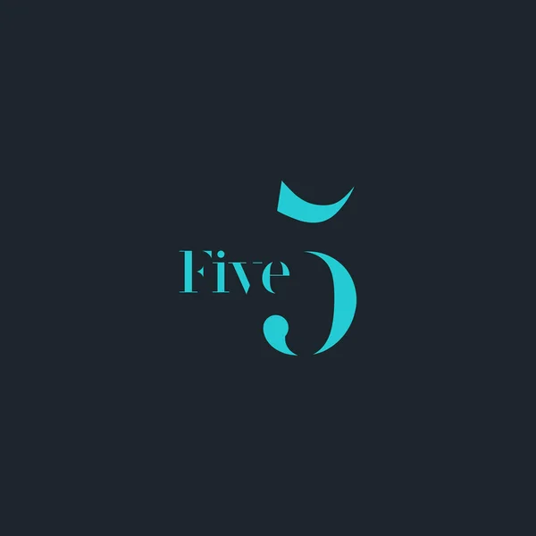 Five sign Logo — Stock Vector