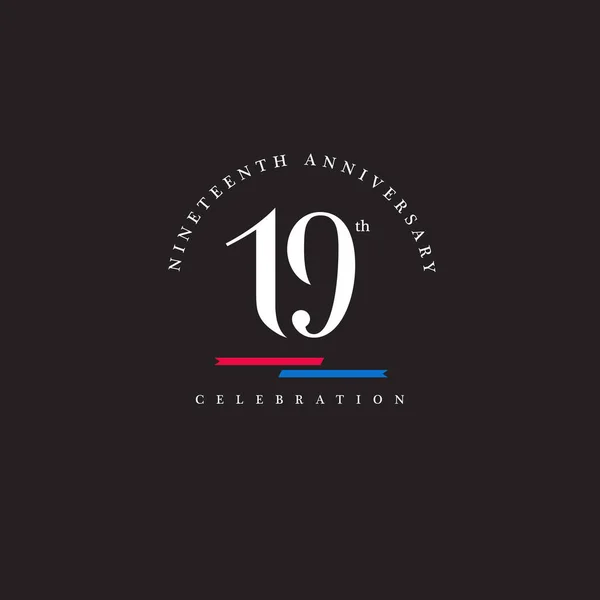 On dokuzuncu yıldönümü logo simge — Stok Vektör