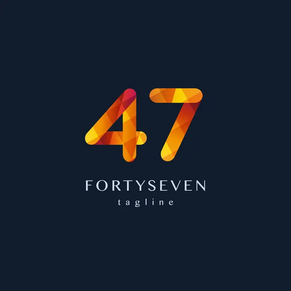 Fyrtio syv logga logotyp — Stock vektor