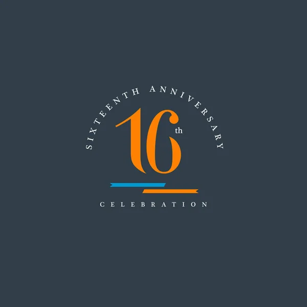 On altıncı yıldönümü logo simge — Stok Vektör
