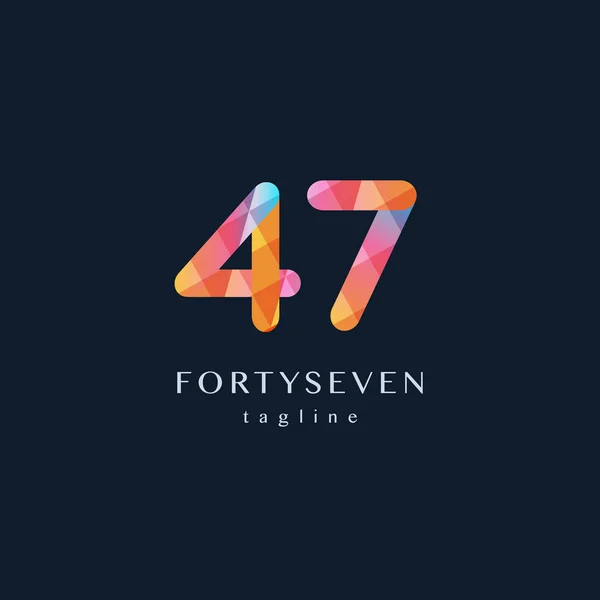 Fyrtio syv logga logotyp — Stock vektor