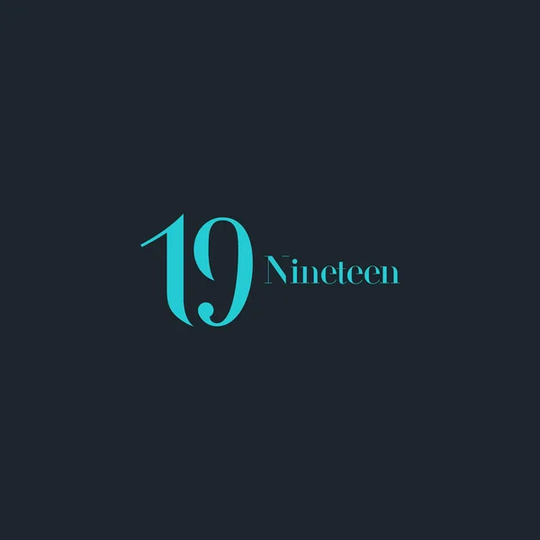 Δεκαεννέα σημάδι λογότυπο — Διανυσματικό Αρχείο