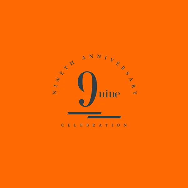 Nionde årsdagen logo ikon — Stock vektor