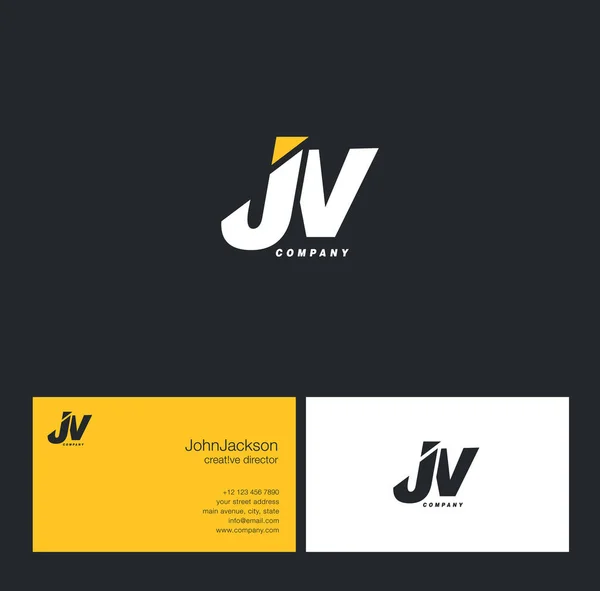 J ve V harfi Logo — Stok Vektör