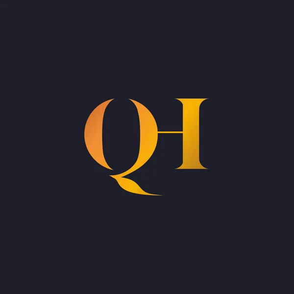 Qh betűkkel embléma — Stock Vector