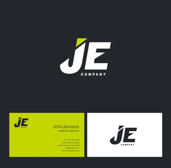 J ve E mektup Logo — Stok Vektör