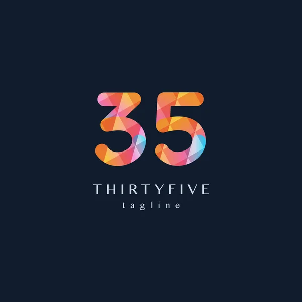 Treinta y cinco signo Logo — Archivo Imágenes Vectoriales