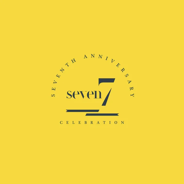 Yedinci yıldönümü logo simge — Stok Vektör