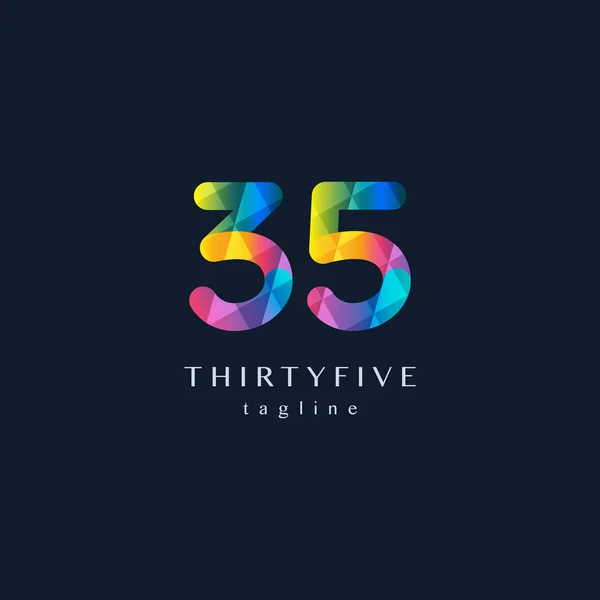 Treinta y cinco signo Logo — Archivo Imágenes Vectoriales