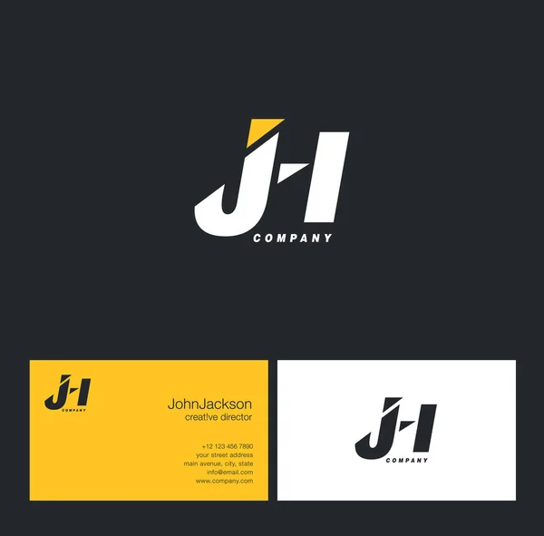 J & H logotipo da carta — Vetor de Stock