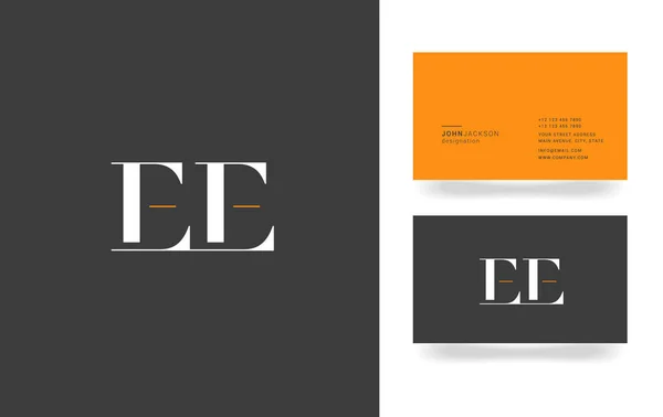 E & E Letter Logo — 스톡 벡터