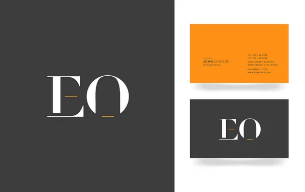 E & O Letter Logo — 스톡 벡터