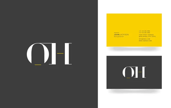 Logotipo de la carta O & H — Vector de stock