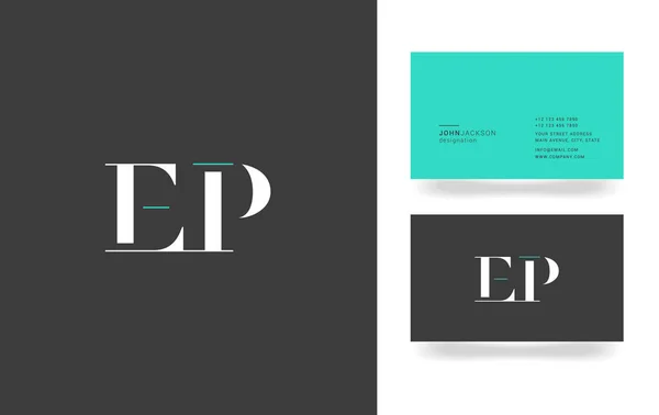 Logotipo da letra de E & P — Vetor de Stock