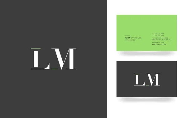 L & M logotipo da carta — Vetor de Stock