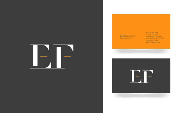 Logotipo da letra E & F — Vetor de Stock