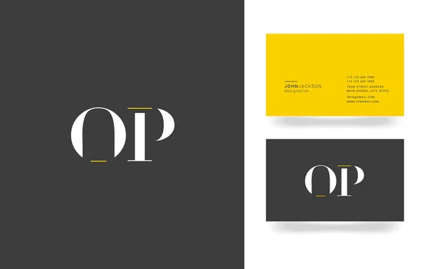 Logotipo de O & P Letter — Vector de stock