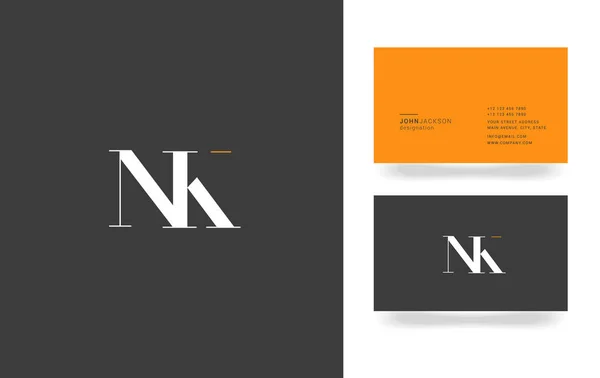 N & K levél logó — Stock Vector
