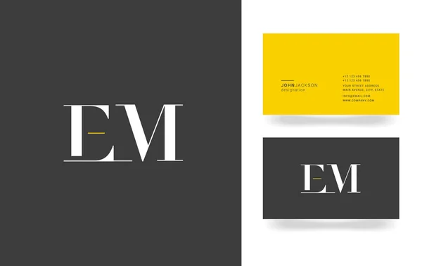 Logotipo de letra E & M — Vector de stock