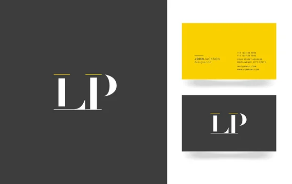 L & P logotipo da carta — Vetor de Stock