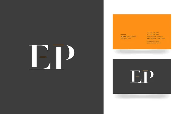 Logo lettera E & P — Vettoriale Stock