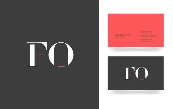 F & O Letter Logo — Stockvektor