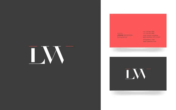 L ・ W 文字ロゴ — ストックベクタ